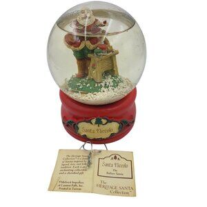 Vintage Midwest Snow Globe Santa Niccolo Italian Santa Musical